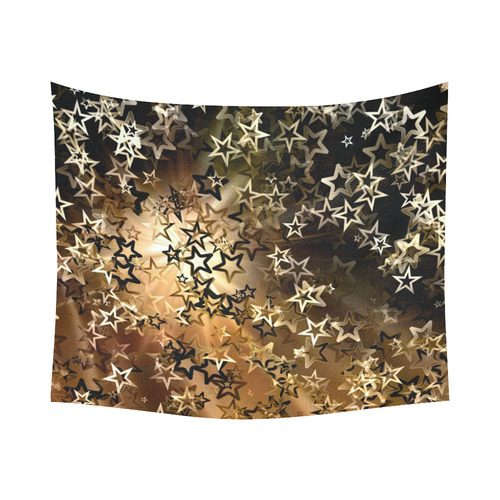 Christmas gold stars Cotton Linen Wall Tapestry 60"x 51"