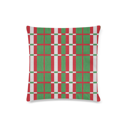 Christmas red and green pattern Custom Zippered Pillow Case 16"x16"(Twin Sides)