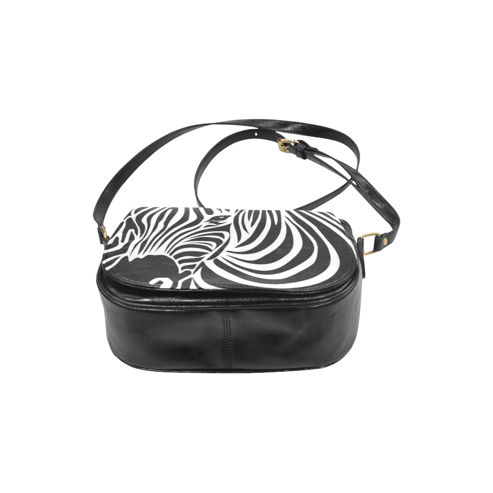 zebra opart, black and white Classic Saddle Bag/Large (Model 1648)