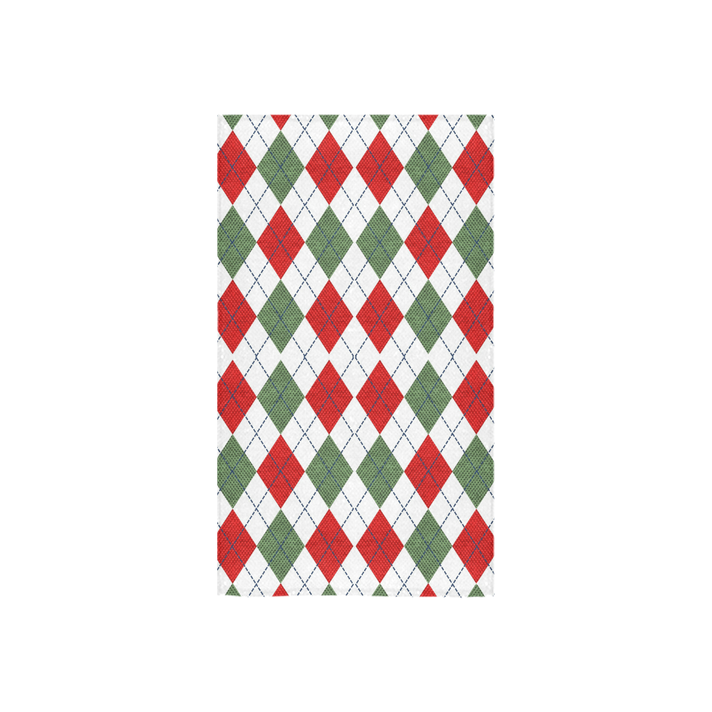 Christmas red and green rhomboid fabric Custom Towel 16"x28"