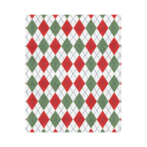 Christmas red and green rhomboid fabric Duvet Cover 86"x70" ( All-over-print)