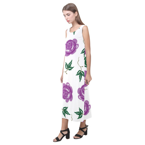 Floral Beadwork Six Bands Phaedra Sleeveless Open Fork Long Dress
