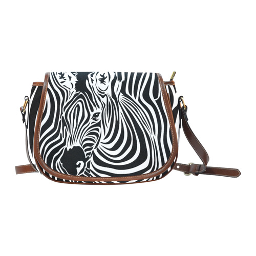 zebra opart, black and white Saddle Bag/Small (Model 1649) Full Customization