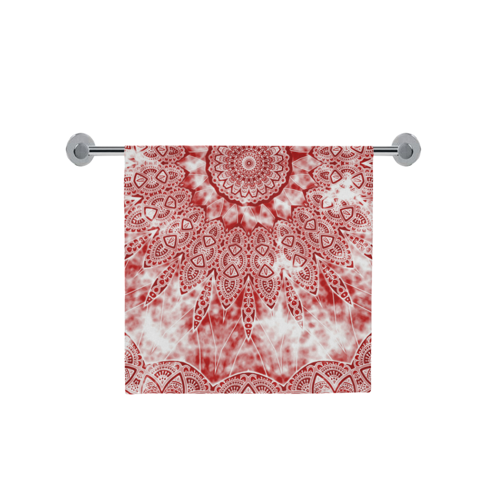 INDIA Patterns MANDALA CLOUDY Clotting Red White Bath Towel 30"x56"
