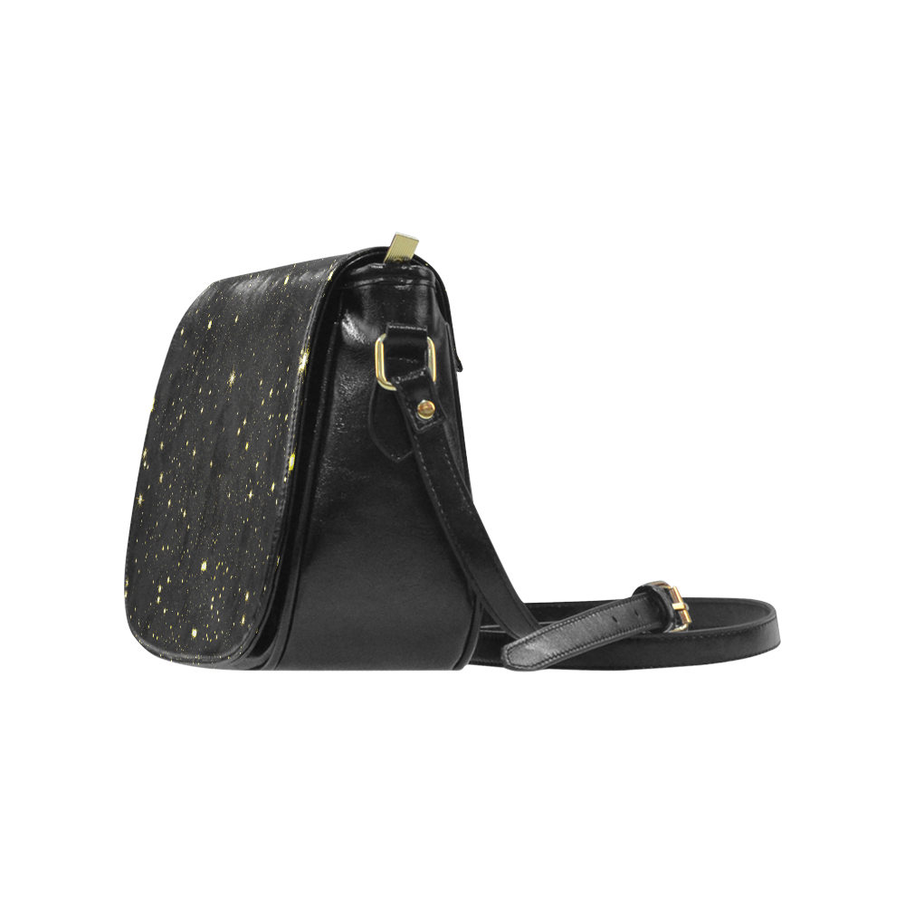 Christmas gold stars night sky Classic Saddle Bag/Small (Model 1648)