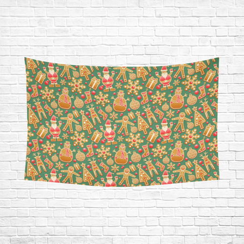 Christmas ginger pattern Cotton Linen Wall Tapestry 90"x 60"