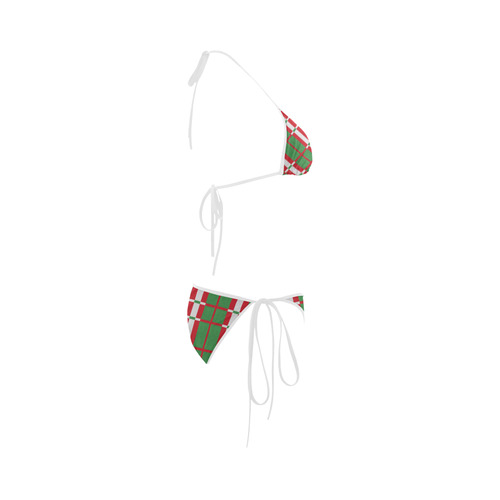 Christmas red and green pattern Custom Bikini Swimsuit