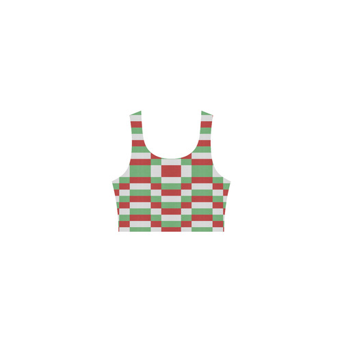 Christmas red and green pattern fabric Atalanta Casual Sundress(Model D04)