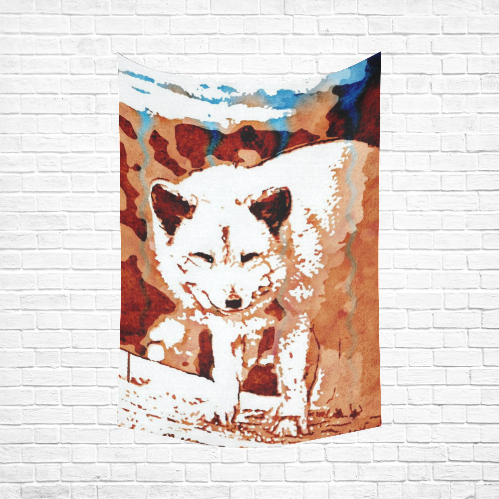 Animal ArtStudio 22916 Wolf Cotton Linen Wall Tapestry 60"x 90"