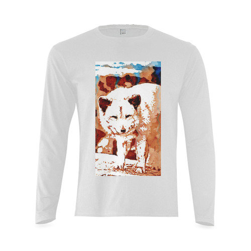 Animal ArtStudio 22916 Wolf Sunny Men's T-shirt (long-sleeve) (Model T08)