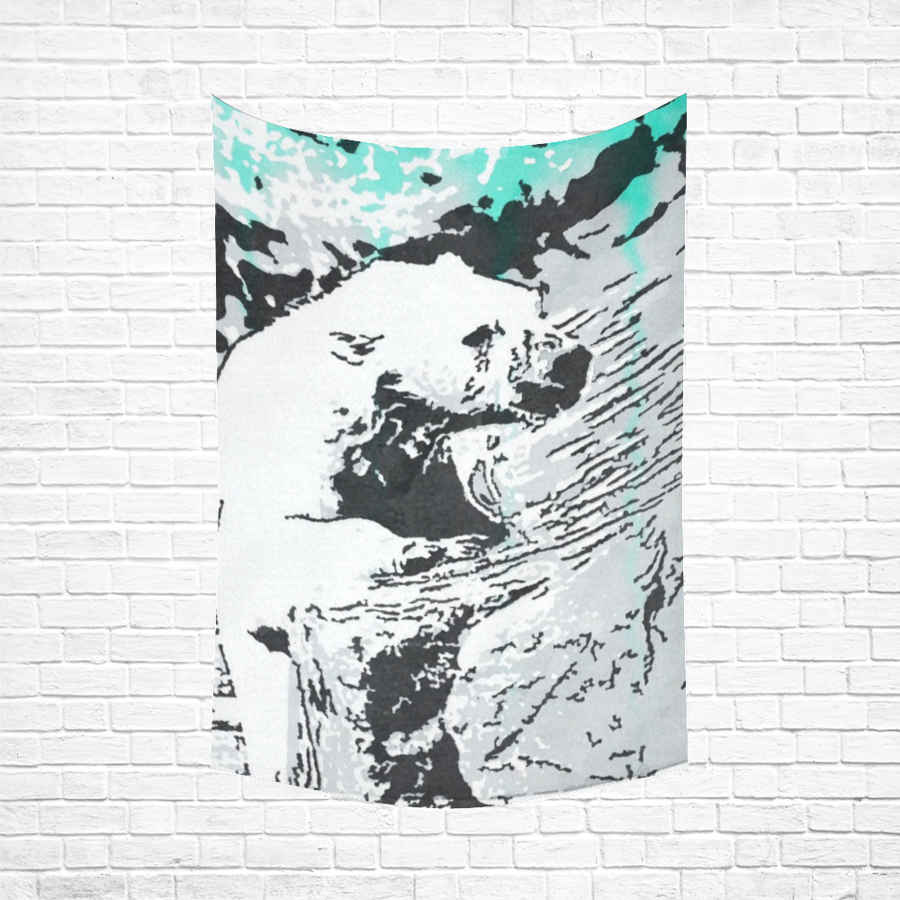Animal ArtStudio 22916 Polar Baer Cotton Linen Wall Tapestry 60"x 90"