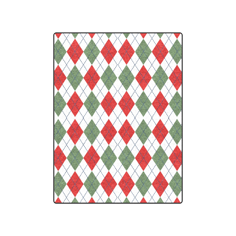 Christmas red and green rhomboid fabric Blanket 50"x60"