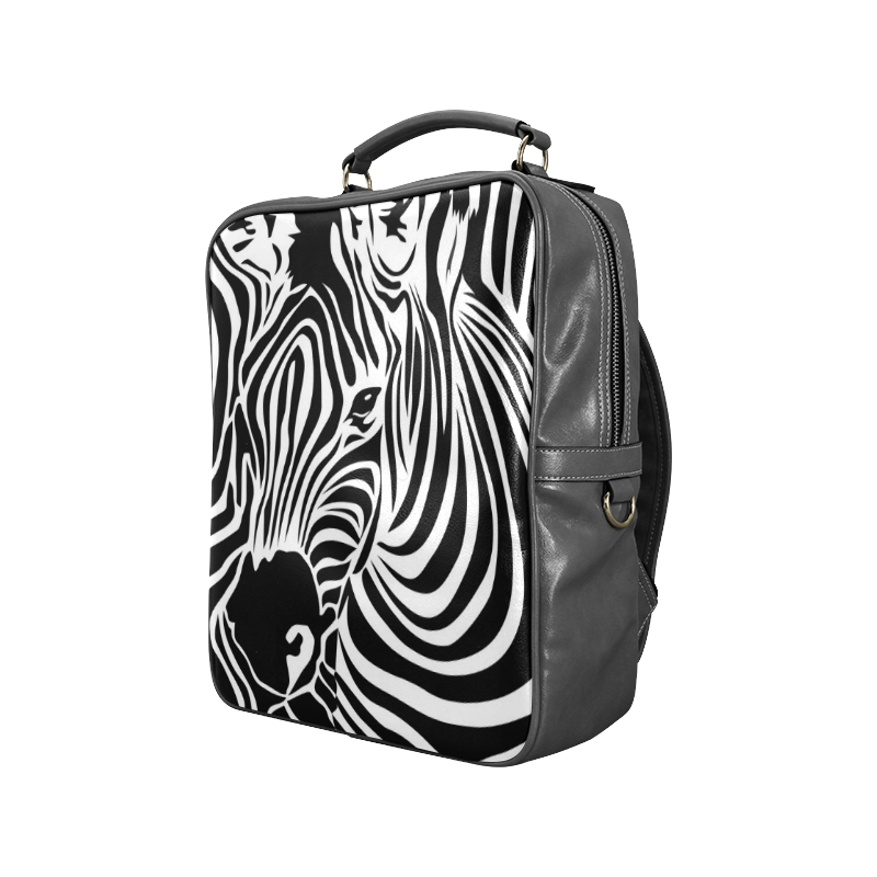 zebra opart, black and white Square Backpack (Model 1618) | ID: D785642