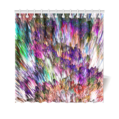 Abstract multi-coloured crystals Shower Curtain 69"x70"
