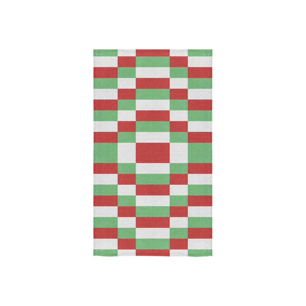 Christmas red and green pattern fabric Custom Towel 16"x28"