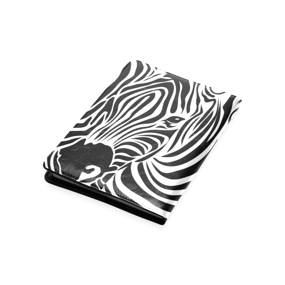 zebra opart, black and white Custom NoteBook A5