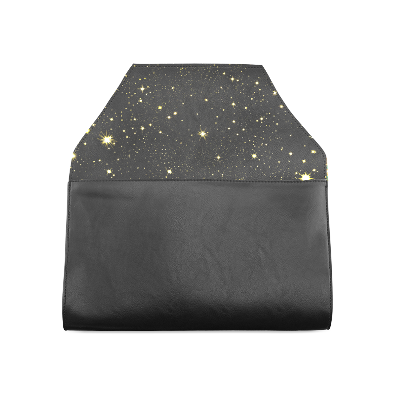 Christmas gold stars night sky Clutch Bag (Model 1630)
