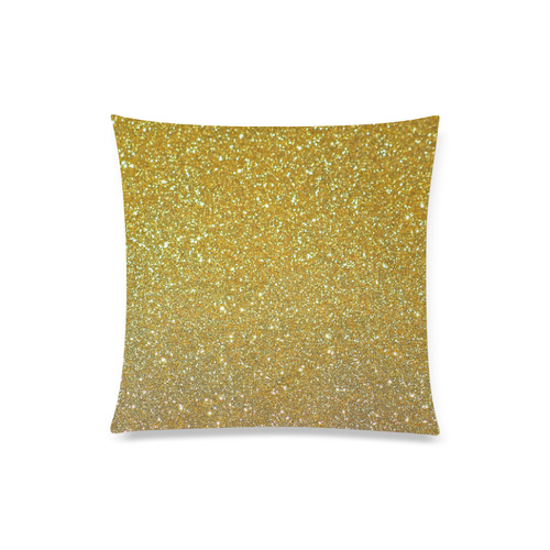 Gold glitter Custom Zippered Pillow Case 20"x20"(Twin Sides)