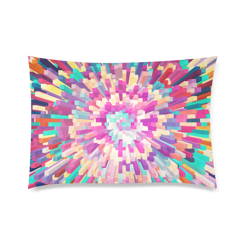 Colorful Exploding Blocks Custom Zippered Pillow Case 20"x30" (one side)