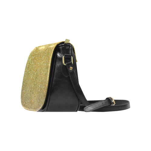 Gold glitter Classic Saddle Bag/Small (Model 1648)