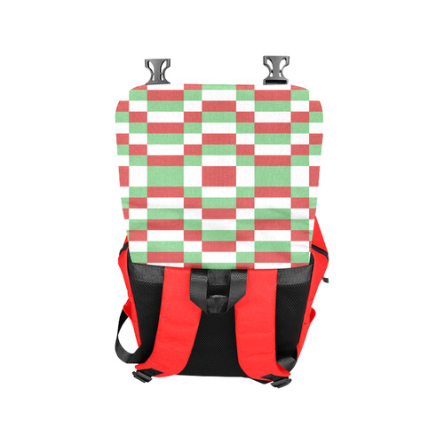 Christmas red and green pattern fabric Casual Shoulders Backpack (Model 1623)