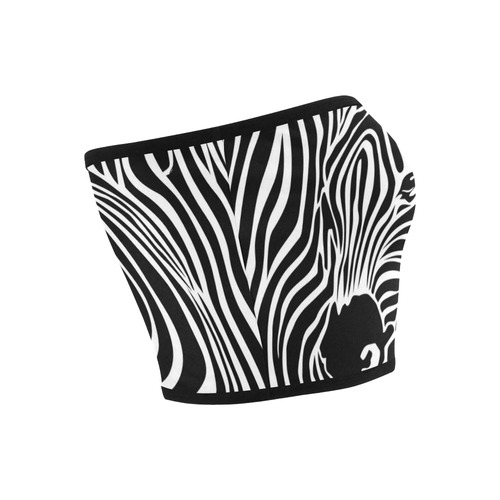 zebra opart, black and white Bandeau Top