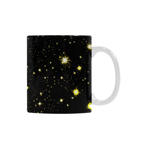 Christmas gold stars night sky White Mug(11OZ)