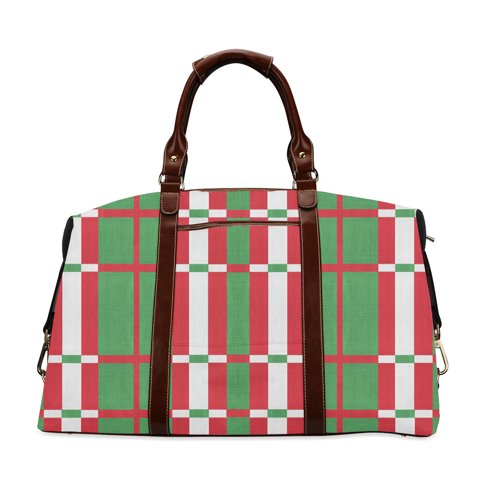 Christmas red and green pattern Classic Travel Bag (Model 1643)
