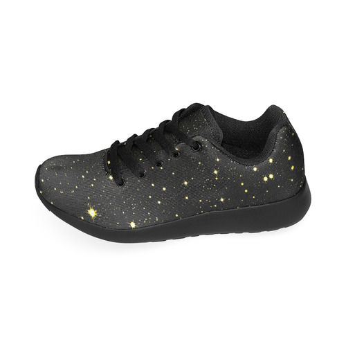Christmas gold stars night sky Women’s Running Shoes (Model 020)