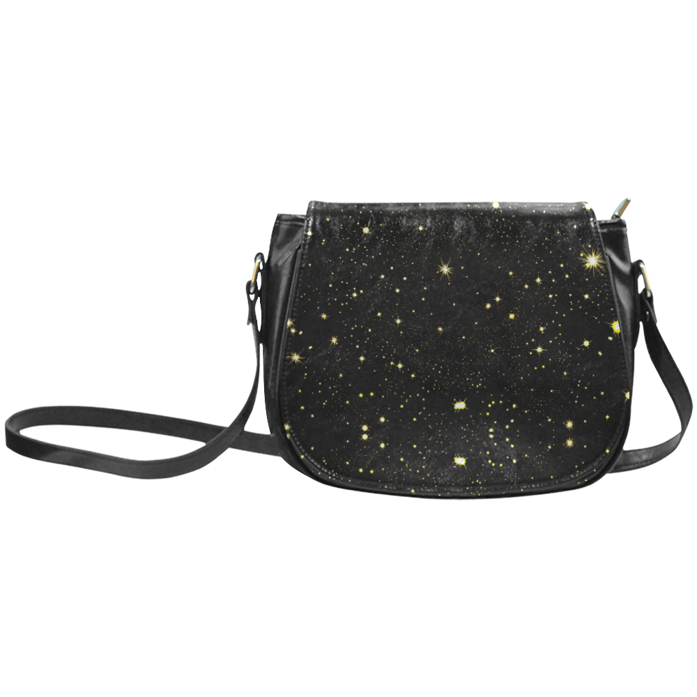 Christmas gold stars night sky Classic Saddle Bag/Small (Model 1648)