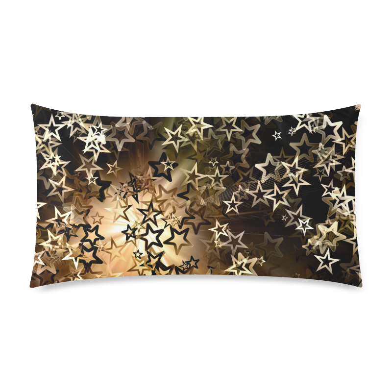 Christmas gold stars Rectangle Pillow Case 20"x36"(Twin Sides)