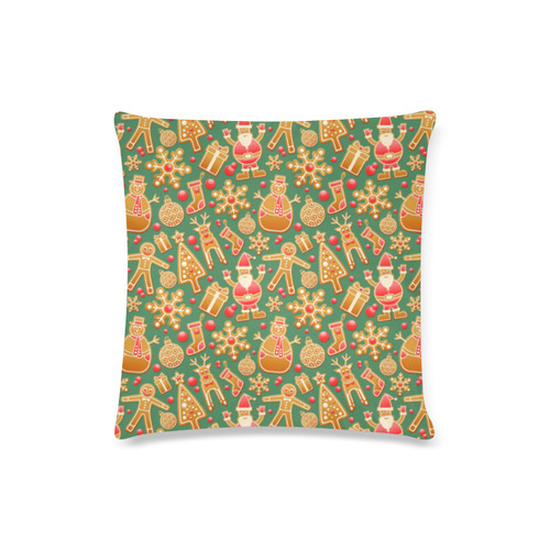 Christmas ginger pattern Custom Zippered Pillow Case 16"x16"(Twin Sides)