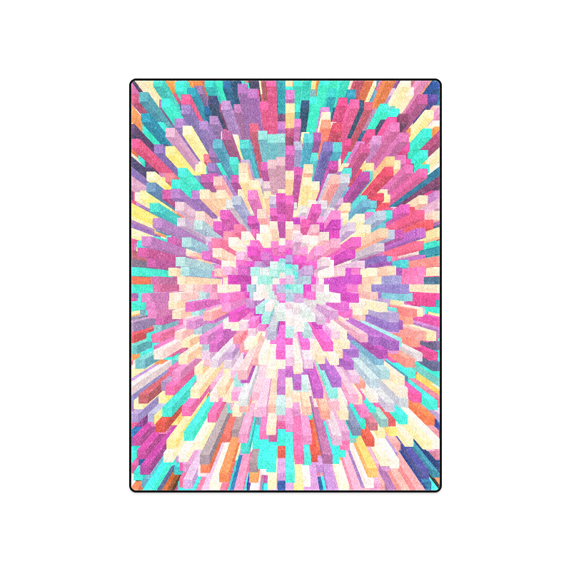 Colorful Exploding Blocks Blanket 50"x60"