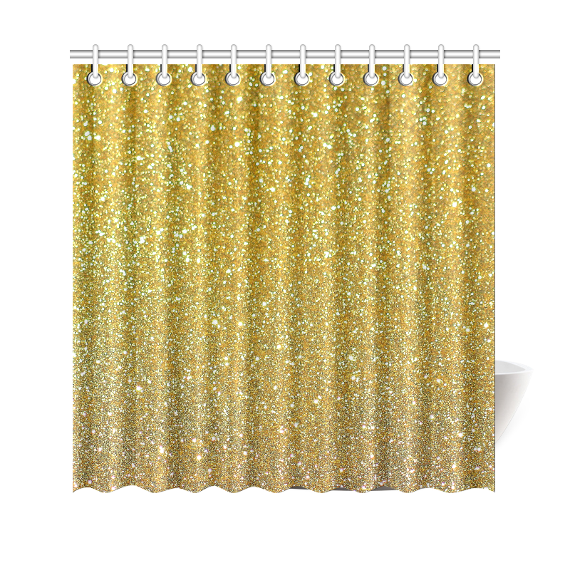 Gold glitter Shower Curtain 69"x70"