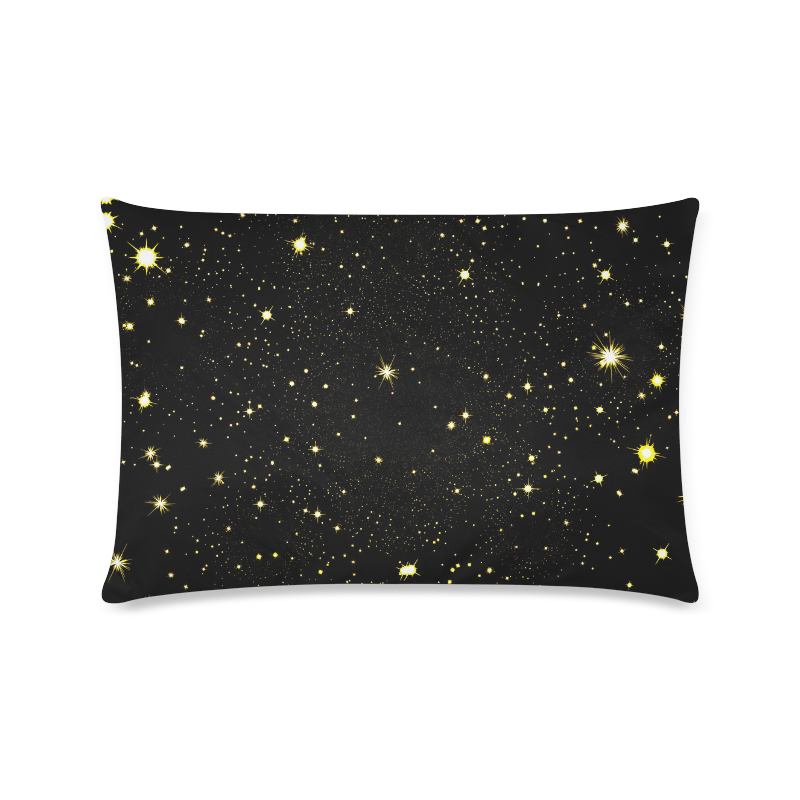 Christmas gold stars night sky Custom Zippered Pillow Case 16"x24"(Twin Sides)