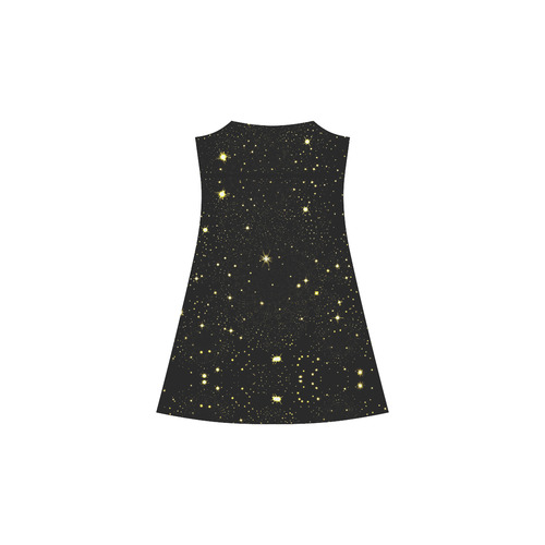 Christmas gold stars night sky Alcestis Slip Dress (Model D05)