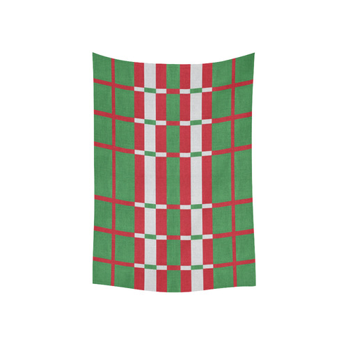 Christmas red and green pattern Cotton Linen Wall Tapestry 40"x 60"