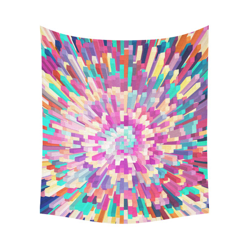 Colorful Exploding Blocks Cotton Linen Wall Tapestry 60"x 51"