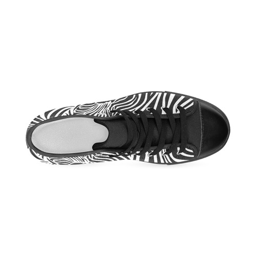 zebra opart, black and white Women's Classic High Top Canvas Shoes (Model 017)