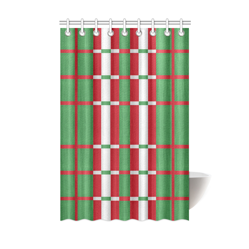 Christmas red and green pattern Shower Curtain 48"x72"