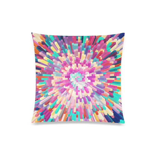 Colorful Exploding Blocks Custom Zippered Pillow Case 20"x20"(One Side)