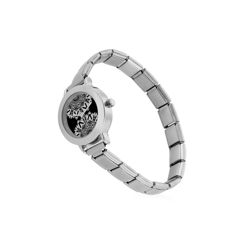 Half black and white Mandala Women's Italian Charm Watch(Model 107)