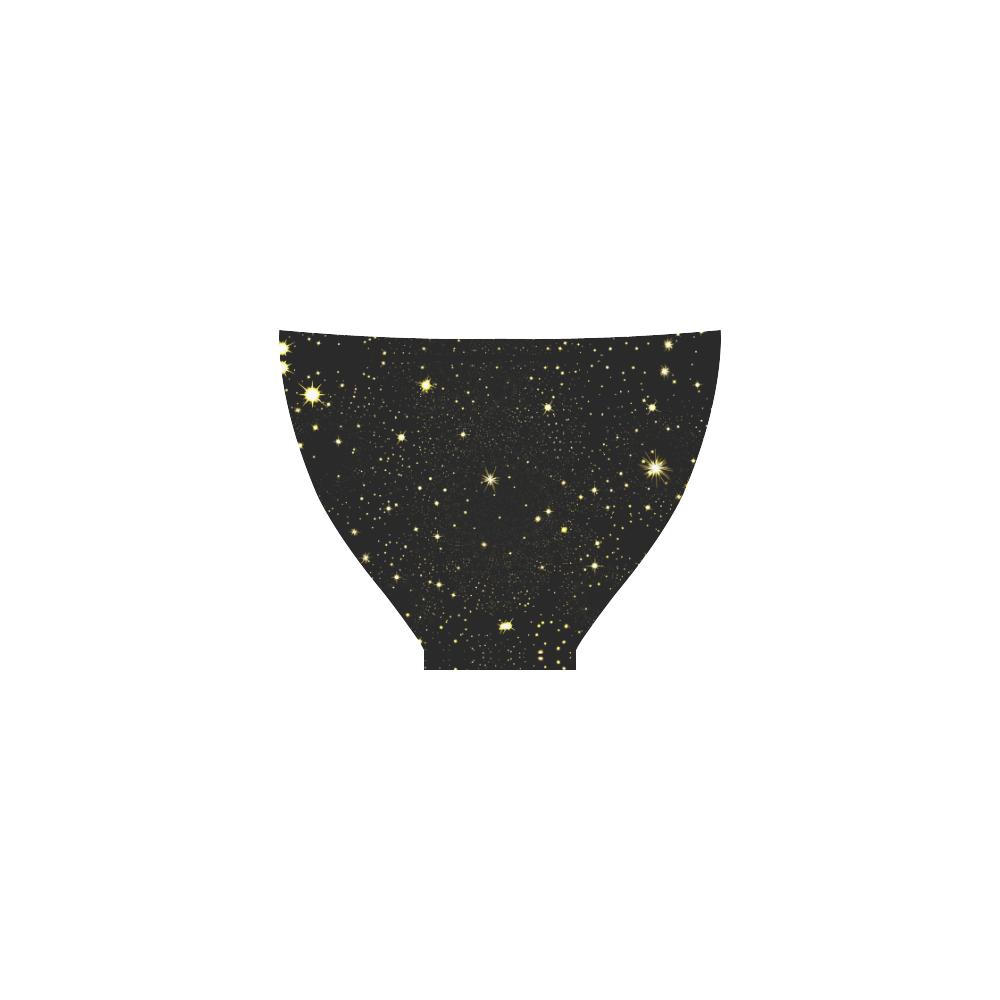 Christmas gold stars night sky Custom Bikini Swimsuit