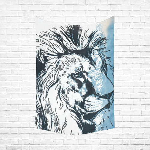 Animal ArtStudio 22916 Lion Cotton Linen Wall Tapestry 60"x 90"