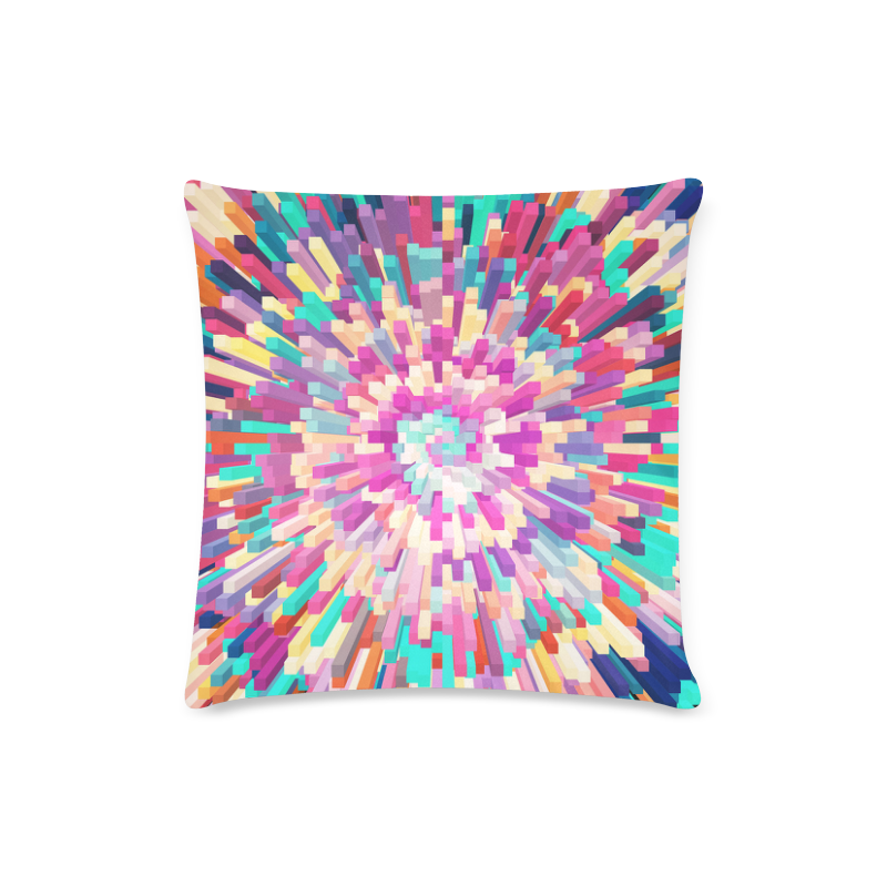 Colorful Exploding Blocks Custom Zippered Pillow Case 16"x16"(Twin Sides)