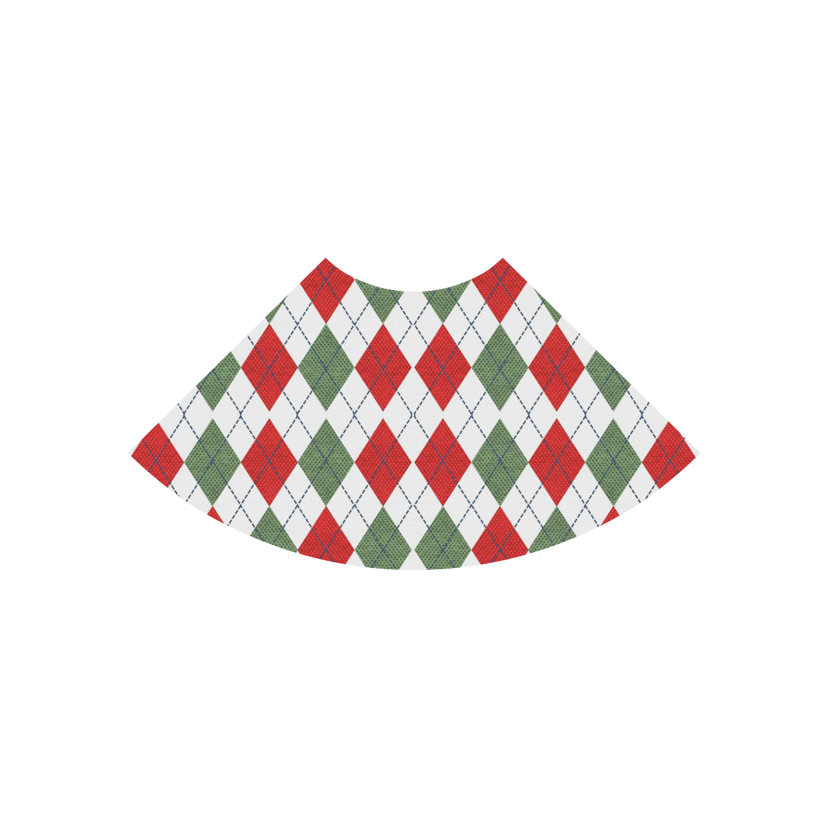 Christmas red and green rhomboid fabric Atalanta Casual Sundress(Model D04)