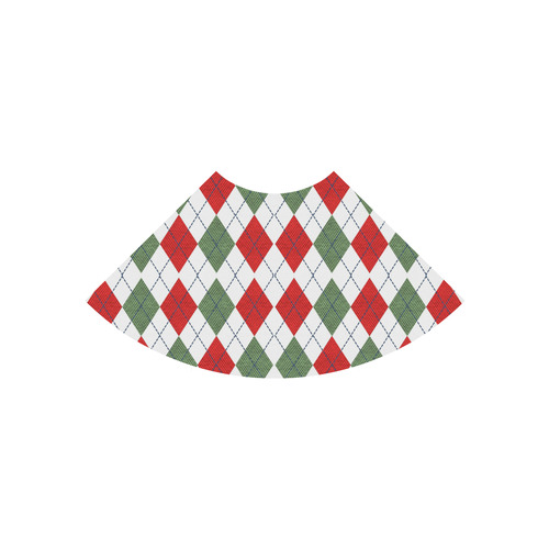 Christmas red and green rhomboid fabric Atalanta Casual Sundress(Model D04)