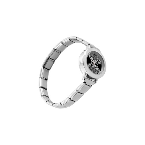 Half black and white Mandala Women's Italian Charm Watch(Model 107)