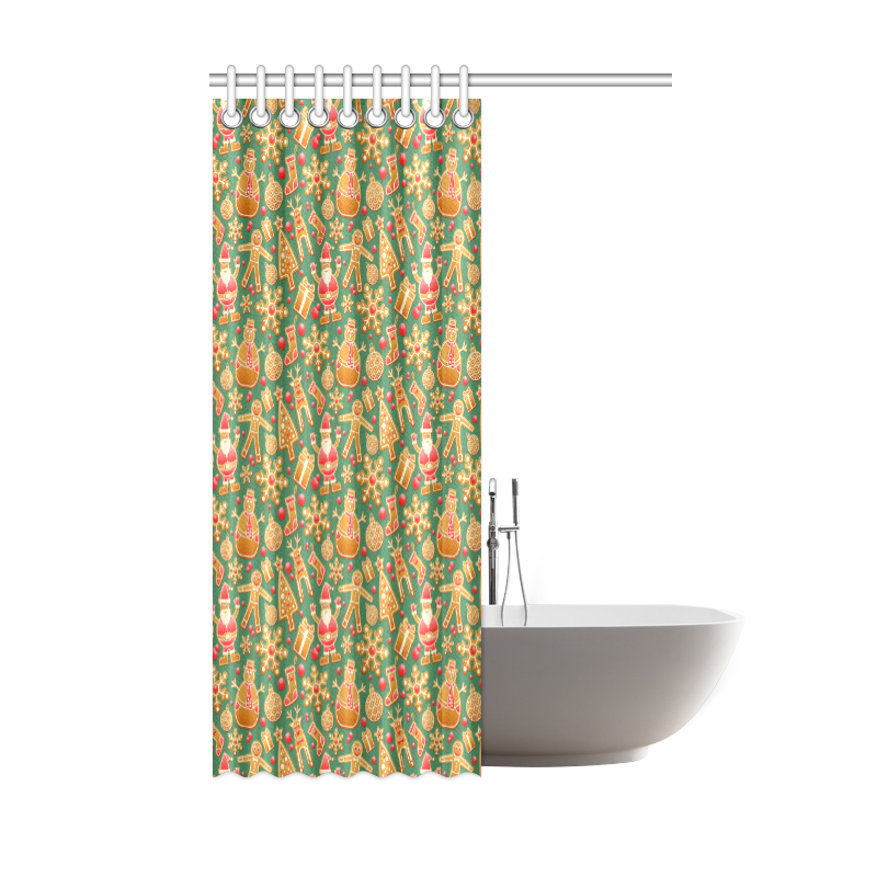 Christmas ginger pattern Shower Curtain 48"x72"