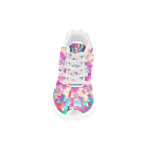 Colorful Exploding Blocks Women’s Running Shoes (Model 020)